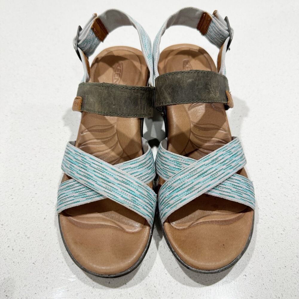 Keen Skyline Brindle Sandals Shoes Womens Sz 6.5 Brown Adjustable Strappy Wedge - Picture 2 of 7
